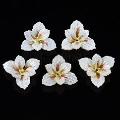 Plastic Beads, Flower, Creamy White, 18x19x6mm, Hole: 0.8mm