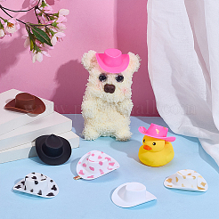 48Pcs 8 Styles Mini Cowboy Hat Plastic Accessories&nbsp;FIND-PH0027-03