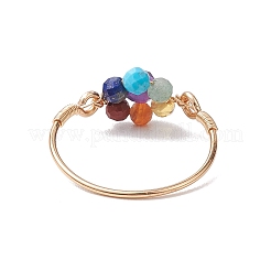 Flower Natural Gemstone Finger Rings&nbsp;RJEW-JR00713-02
