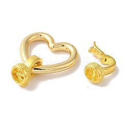 Heart Rack Plating Brass Fold Over Clasps&nbsp;KK-A225-17G