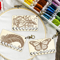  8-Position Wood Embroidery Thread Storage Trays&nbsp;TOOL-WH0056-023
