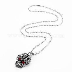 Alloy Rhinestones Pendant Necklaces&nbsp;NJEW-S381-099