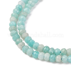 Faceted Rondelle Natural Amazonite Bead Strands&nbsp;G-F289-06A