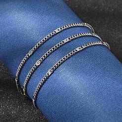 12Pcs 2.2MM 304 Stainless Steel Textured Twisted Chain Necklaces for Men Women&nbsp;NJEW-H093-20P-01