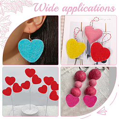 12Pcs 12 Colors Heart Handmade Wool Felt Ornament Accessories&nbsp;AJEW-WR0002-62
