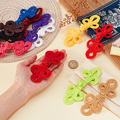 24 Pairs 12 Colors Handmade Chinese Frog Knot Button Sets&nbsp;DIY-GA0008-66