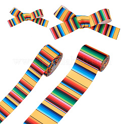 2Rolls 2 Styles Stripe Pattern Printed Polyester Grosgrain Ribbon&nbsp;OCOR-TA0001-37F