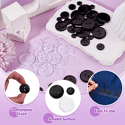 2-Hole Flat Round Resin Sewing Buttons For Costume Design&nbsp;BUTT-TA0001-62