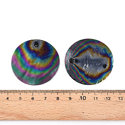 Spray Painted Natural Capiz Shell Pendants&nbsp;SSHEL-Z002-01C