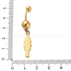 304 Stainless Steel Crystal Rhinestone Carved Barbell Dangle Belly Rings&nbsp;STAS-C147-18B-G