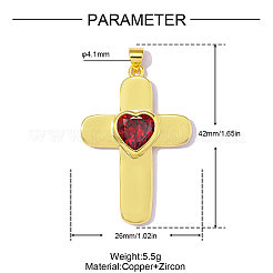 Brass Micro Pave Cubic Zirconia Pendants&nbsp;CU-OY001-88G-02