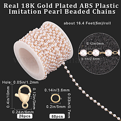DIY Imitation Pearl Beaded Chain Bracelet Necklace Making Kit&nbsp;CHC-BBC0001-07