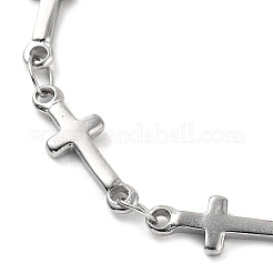 304 Stainless Steel Cross Link Chain Anklets for Women&nbsp;AJEW-AN00679-02