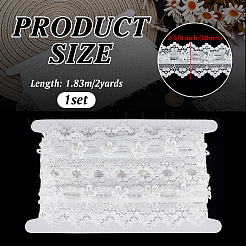 2 Yards Polyester Flower Lace Ribbons&nbsp;SRIB-FG0001-28