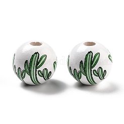 Spray Painted European Schima Wood Beads&nbsp;WOOD-M004-09