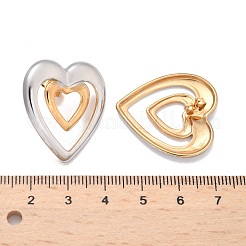 304 Stainless Steel Two Tone Heart Stud Earrings&nbsp;EJEW-C142-14PG