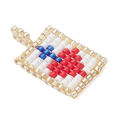 Glass Seed Beaded Pendants&nbsp;PALLOY-MZ01228-01