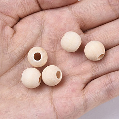 Unfinished Natural Wood European Beads&nbsp;WOOD-Q041-04E