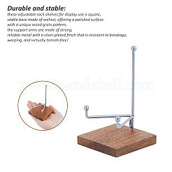 4Pcs Iron with Square Wood Base Crystal Ball Display Rack for Gemstone Agate Mineral Display&nbsp;ODIS-FH0001-20