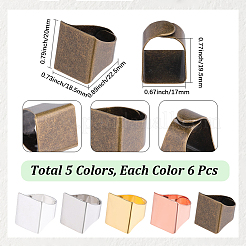 30Pcs 5 Colors Brass Finger Rings&nbsp;RJEW-SC0001-40