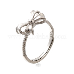 Rhodium Plated 925 Sterling Silver Adjustable Rings&nbsp;RJEW-D300-01P