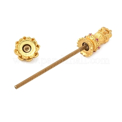Lotus Shape Brass Screw Peg Bails&nbsp;KK-NH0008-01MG