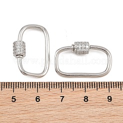 Brass Micro Pave Cubic Zirconia Screw Carabiner Lock Charms&nbsp;FIND-WH0518-96A-P