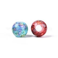 Printed Opaque Acrylic European Beads&nbsp;OACR-Q200-06