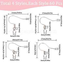 240Pcs 4 Styles 304 Stainless Steel French Earring Hooks&nbsp;STAS-SC0008-20B