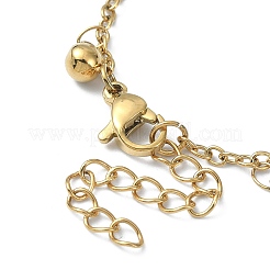 Ion Plating(IP) 304 Stainless Steel Round Ball Charm Bracelets for Women&nbsp;BJEW-D023-04G
