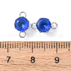 304 Stainless Steel Micro Pave Cubic Zirconia Connector Charms&nbsp;STAS-H240-50P-09