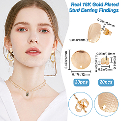 20Pcs Brass Stud Earring Findings&nbsp;KK-BBC0002-39