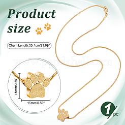 Paw Print Urn Ashes Necklace&nbsp;NJEW-WH0024-01G