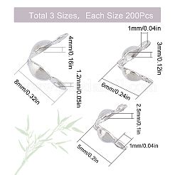 600Pcs 3 Style Stainless Steel Bead Tips&nbsp;STAS-SC0004-99