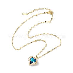 Brass Micro Pave Cubic Zirconia Pendant Necklaces&nbsp;NJEW-C039-05KCG-01