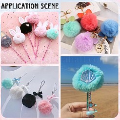 12Pcs Handmade Faux Rabbit Fur Pom Pom Ball Covered Pendants&nbsp;WOVE-SC0001-06E