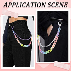 2Pcs 2 Colors Acrylic Two Layers Chain Belts&nbsp;AJEW-GF0011-19A