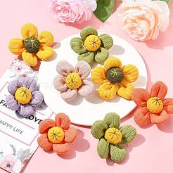 10Pcs 5 Colors Sunflower Cotton Pins&nbsp;JEWB-CJ0001-71