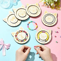 6Pcs 6 Styles Animal Theme Wood Single Bracelet Display Trays&nbsp;ST-CJ0022-03