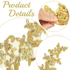 2Pairs Leaves Polyester Embroidery Ornaments Accessories&nbsp;DIY-GF0014-46C