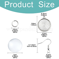 DIY Dome Alloy Flat Round Dangle Earring Pendant Making Kits&nbsp;DIY-YW0010-12