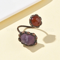 Natural Amethyst & Gemstone Rings&nbsp;RJEW-B122-04R