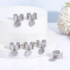 6Pcs 304 Stainless Steel Open Cuff Finger Rings&nbsp;RJEW-UN00009