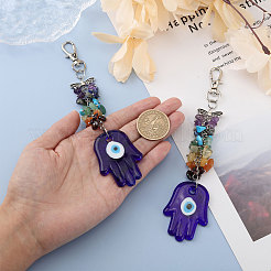 2Pcs Handmade Lampwork Evil Eye Pendant Decoration&nbsp;HJEW-CA0001-68