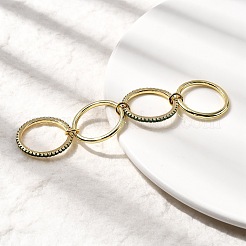 Brass Micro Pave Cubic Zirconia Finger Rings&nbsp;RJEW-P166-11G