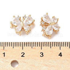 Brass Micro Pave Clear Cubic Zirconia Beads&nbsp;KK-G531-03G