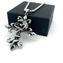 Vintage Gothic Cross Tengu Pendant 304 Stainless Steel Necklaces&nbsp;MY8388