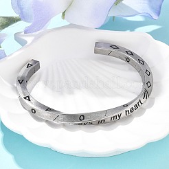 Viking Word Always in My Heart 304 Stainless Steel Enamel Cuff Bangles for Women&nbsp;BJEW-Z092-10P