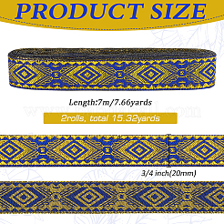7M Polyester Jacquard Rhombus Ribbon&nbsp;SRIB-WH0011-213
