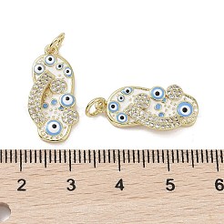 Golden Brass Micro Pave Cubic Zirconia Pendants&nbsp;KK-L209-073G-04